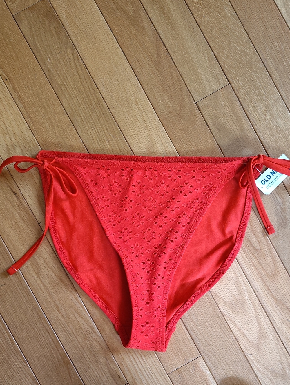 Old Navy Red Tie-Side Eyelet Bikini Bottom NWT - Picture 5 of 5